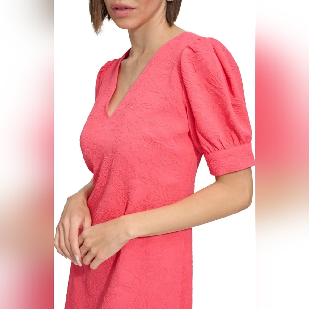 Tommy Hilfiger Coral Puff Sleeve Mini Dress - Picture 3 of 8